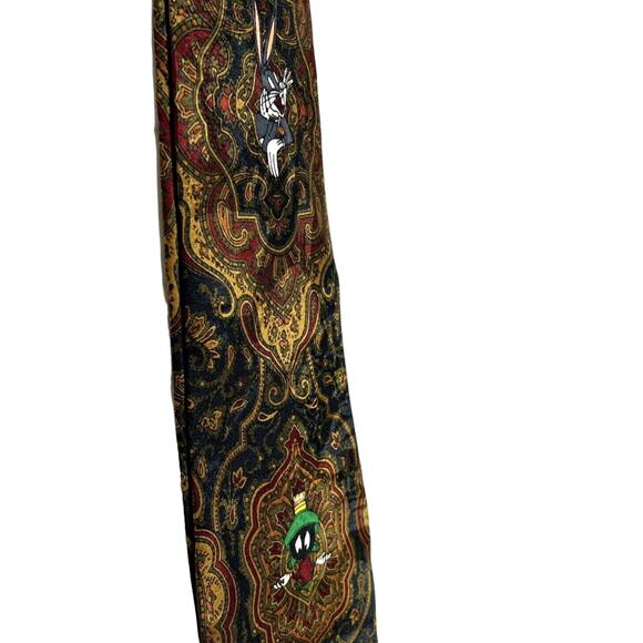 Vintage Looney Tunes Neck Tie Bugs Taz Marvin Martian Paisley 1993 Excellent - Picture 2 of 5